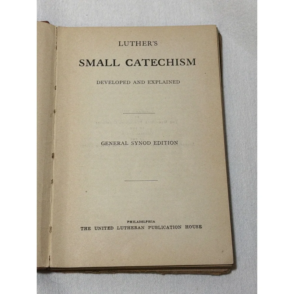 Antique 1893 Luthers Small Catechism General Synod Edition Lutheran Book 6x4